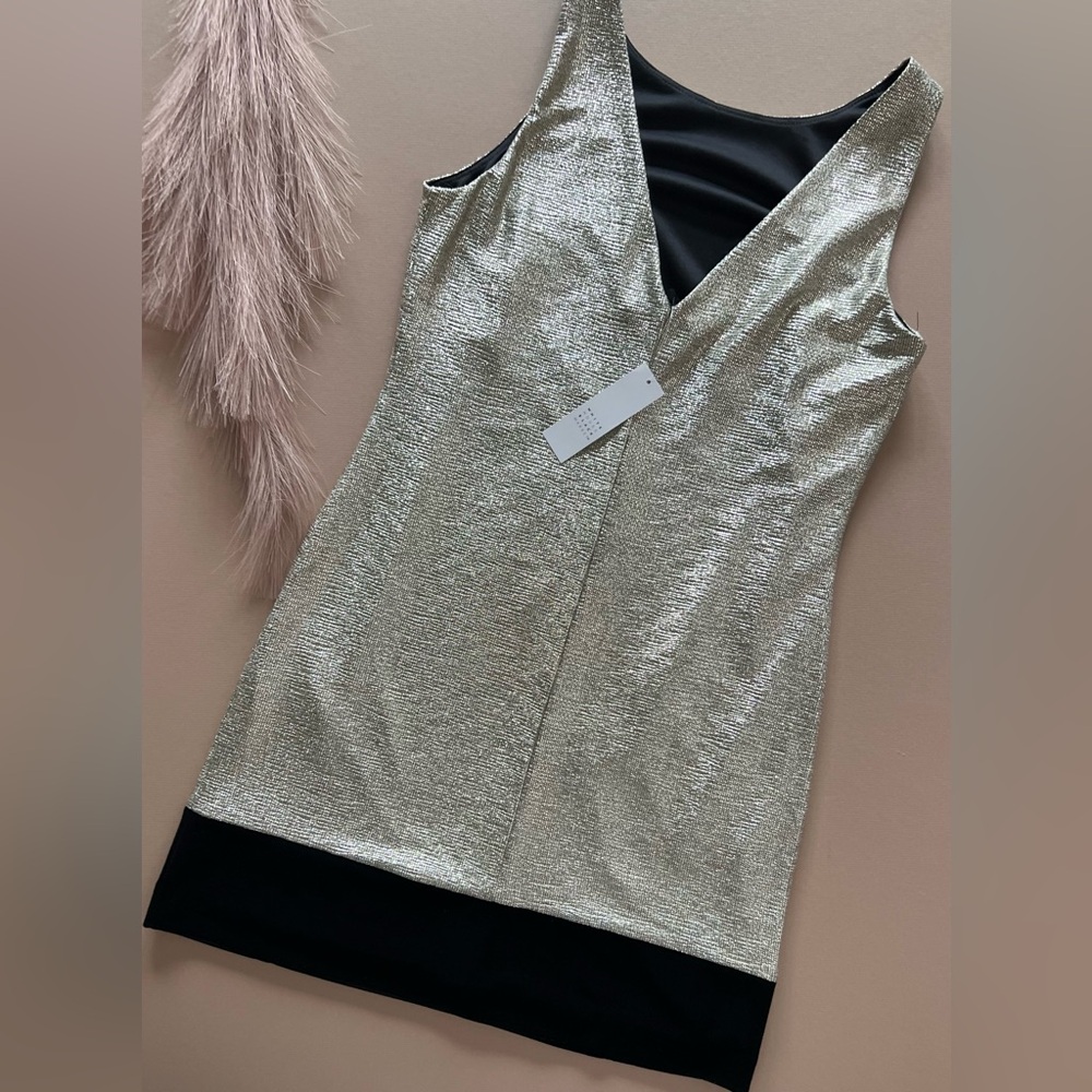 WHBM Metallic & Velvet Mini Shift Dress - Picture 9 of 13